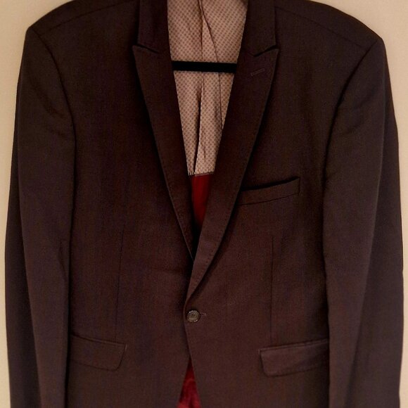 Burgundy Suit Jacket - Devred 1902 - Size 52 - Extra Slim Fit - Picture 2 of 3